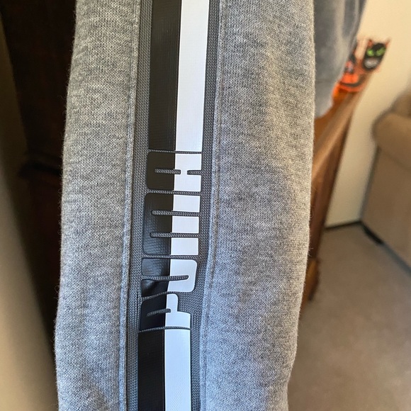 Puma Unisex Grey Zip-Up Cotton Sweatshirt - Picture 13 of 14